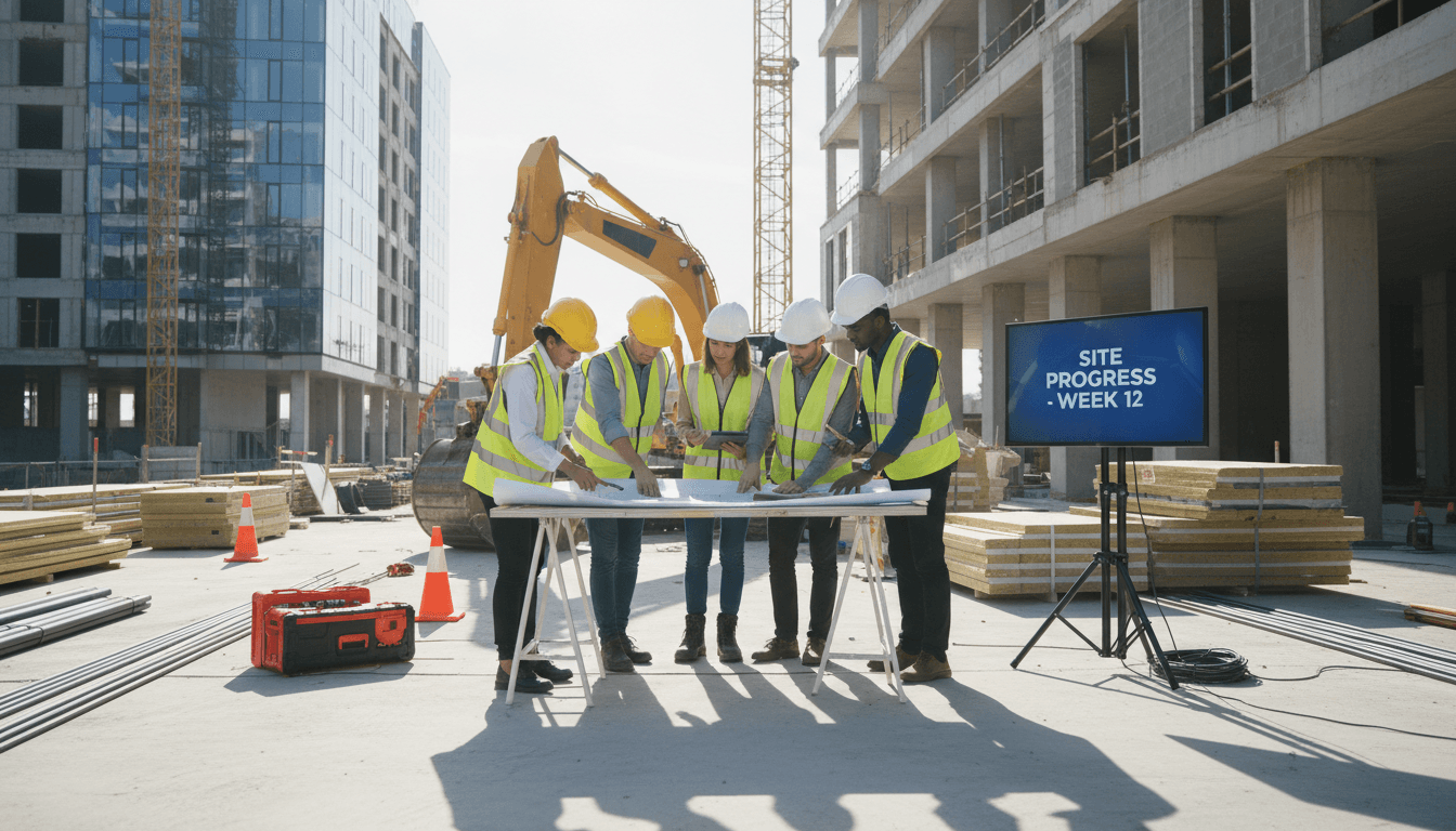 Construction team working on precise fit-out project