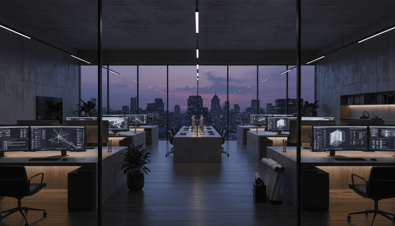 Modern office fit-out with workstations