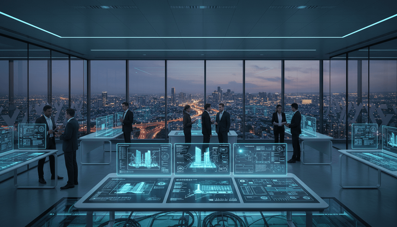 CUBICWORKS0 LTD office and planning space with engineering blueprints