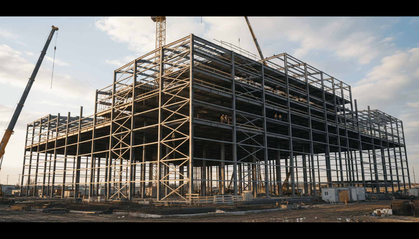 Structural steel framework construction